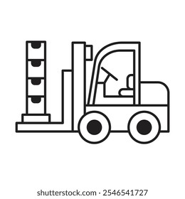 Forklift icon vector on white background