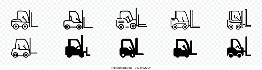 forklift icon, Forklift Vector Outline icon, Forklift Icon Fork Lift Delivery Loading Loader Truck, Forklift flat icon. 