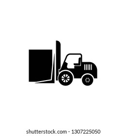 Forklift Icon Vector. Perfect Black pictogram illustration on white background. - Vector