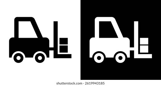 Forklift icon vector, solid logo illustration, pictogram