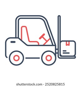 Forklift icon. Forklift, Warehouse, Logistics, truck, Unloading, Lift truck, Transport, Industrial, Pallet. Vector icon illustration