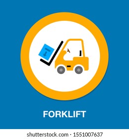 Forklift Icon, Warehouse Forklift, Power Lifting Symbol, Fork Lift Illustration