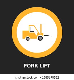 Forklift Icon, Warehouse Forklift, Power Lifting Symbol, Fork Lift Illustration