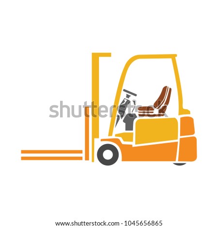 forklift icon, warehouse forklift, power lifting symbol, fork lift illustration