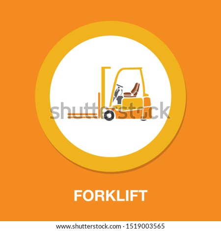 forklift icon, warehouse forklift, power lifting symbol, fork lift illustration