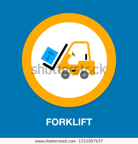 forklift icon, warehouse forklift, power lifting symbol, fork lift illustration