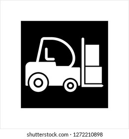 Forklift Icon, Warehouse Forklift Vector Art Illustration