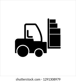 Forklift Icon, Warehouse Forklift Vector Art Illustration