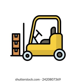 forklift icon with white background vector stock illustration
