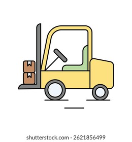 forklift icon with white background vector stock illustration