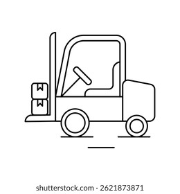 forklift icon with white background vector stock illustration