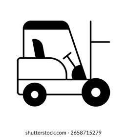 Gabelstaplersymbol mit weißem Hintergrund, Vektorgrafik