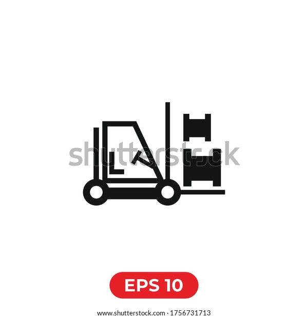 Forklift Iconforklift Truck Cardboard Boxes Vector Stock Vector ...