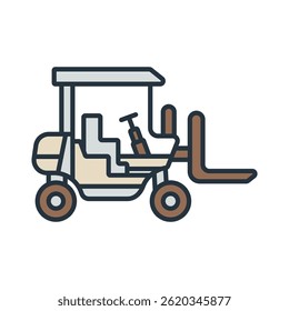 forklift icons isolated on White Background. Flat style design