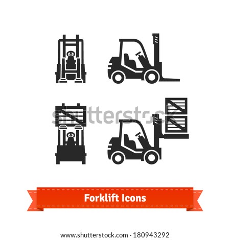 Forklift icons set.