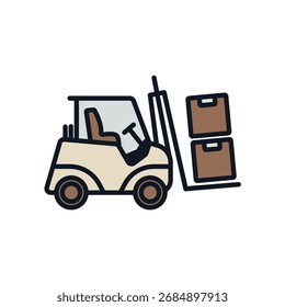 forklift icons. Simple vector icons With Background. Flat style design
