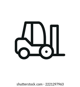 Forklift isolated icon, fork lift truck linear vector symbol with editable stroke