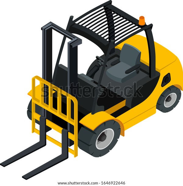 Forklift Isometric Concept Vector Design Mechanism Stock Vector Royalty Free 1646922646