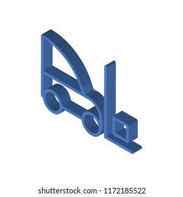 Forklift isometric left top view 3D icon