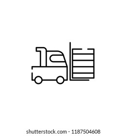 forklift, lifting machine icon. Element of construction for mobile concept and web apps illustration. Thin line icon for website design and development, app development