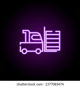 forklift, lifting machine neon icon. Elements of construction set. Simple icon for websites, web design, mobile app, info graphics