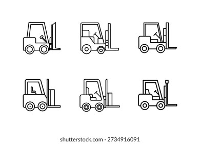 forklift line art vector illustration outline isolated