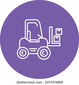 Forklift line circle icon vector image. Can also be used for web apps, mobile apps and print media.