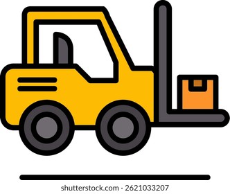 Forklift Line Filled Vector Icon Design