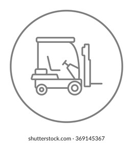 Forklift line icon.