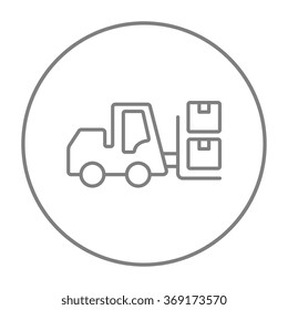 Forklift line icon.