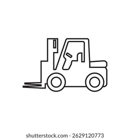 Forklift line icon isolated on white background