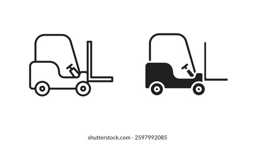 Forklift line icon vector set.
