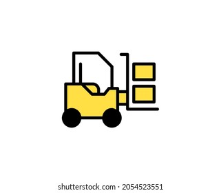 Forklift line icon. Vector symbol in trendy flat style on white background. Commerce sing for design.