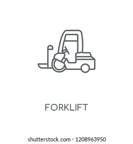 Forklift linear icon. Forklift concept stroke symbol design. Thin graphic elements vector illustration, outline pattern on a white background, eps 10.