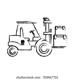 forklift loaded with cardboard boxes logistics and delivery