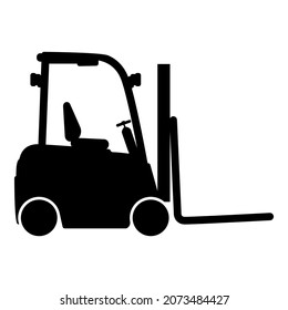 Forklift Loader Fork lift warehouse truck silhouette icon black color vector illustration flat style simple image
