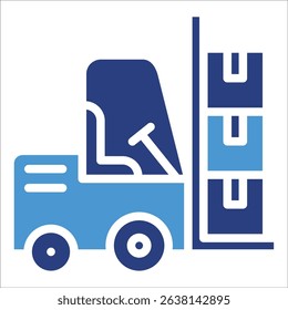 Forklift Loader Icon Element For Design