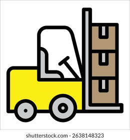 Forklift Loader Icon Element For Design