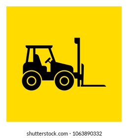 Forklift loader icon vector