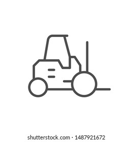 Forklift or loader line outline icon