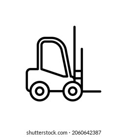 Forklift loader thin line icon. Equipment for transportation. Modern vector illustration.