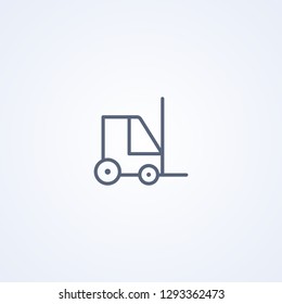 Forklift, loader, vector best gray line icon on white background, EPS 10