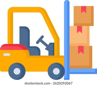 Ilustración vectorial plana del icono de la carga de la carretilla elevadora