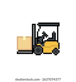forklift logistic industrial pixel art