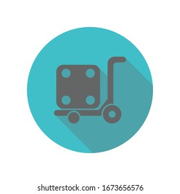 Forklift, logistic, pump truck long shadow icon. Simple glyph, flat vector of transport icons for ui and ux, website or mobile application