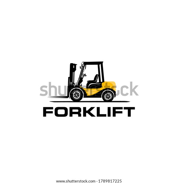 Forklift Logo Color Combination Black Yellow Stock Vector (Royalty Free ...