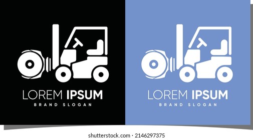Forklift logo with creative modern style Premium Vector