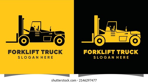 Forklift logo with creative modern style Premium Vector