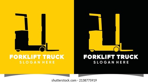 Forklift logo with creative modern syle Premium Vector