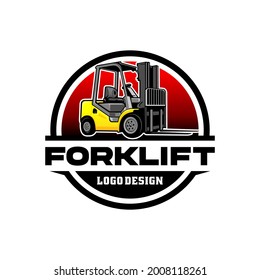 forklift logo design with emblem style